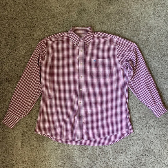 Southern Tide Red Gingham Button Down - Picture 1 of 7